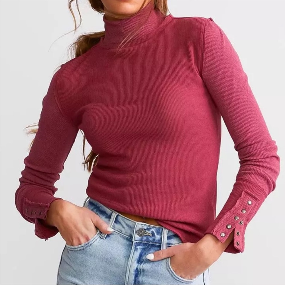 Free People We The Free Freya Mock Neck Top Size Medium
